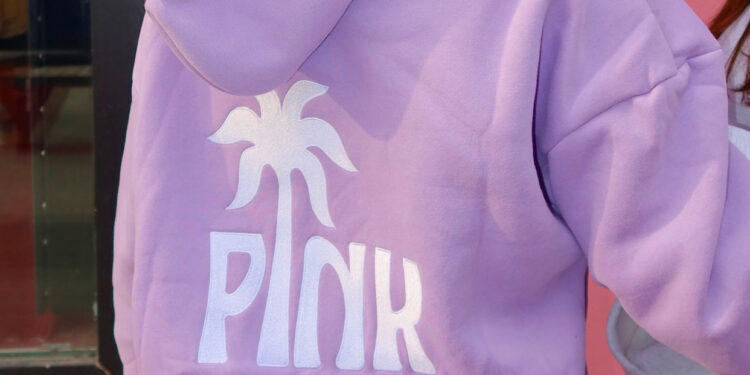 Pink Palm Puff Hoodie