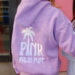 Pink Palm Puff Hoodie