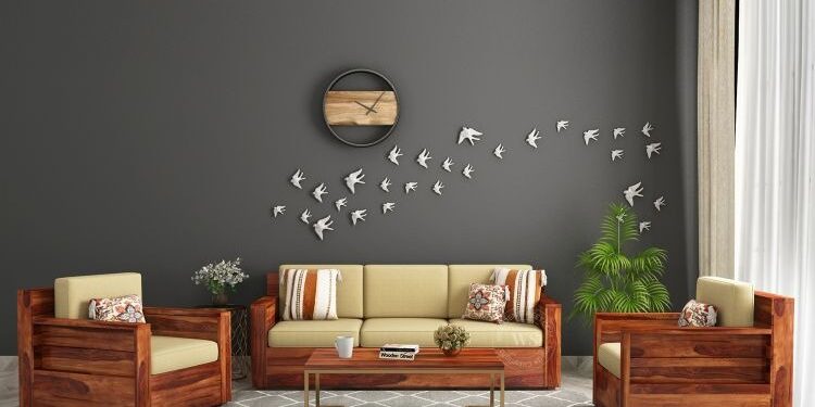 wooden street sofa set