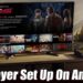 Strong 8K IPTV Player setup on Android TV showing a smart television streaming entertainment content with a user demonstrating the installation process for smooth IPTV viewing.